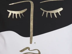 Discount Beliani Set di 2 cuscini ABELIA Cotone 45 x 45 cm Nero/Bianco Trama astratta Bianco Nero Oro
