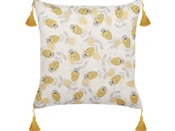 Discount Beliani Set di 2 cuscini ABUTILON 45 x 45 cm Beige Trama floreale Beige Giallo