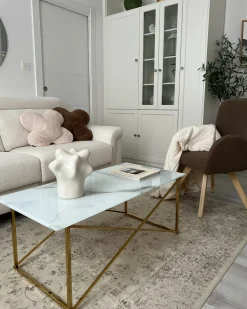 Online Beliani Set di 2 cuscini ACHILLEA Finta pelliccia 54 x 54 cm Beige Tinta unita Beige Marrone