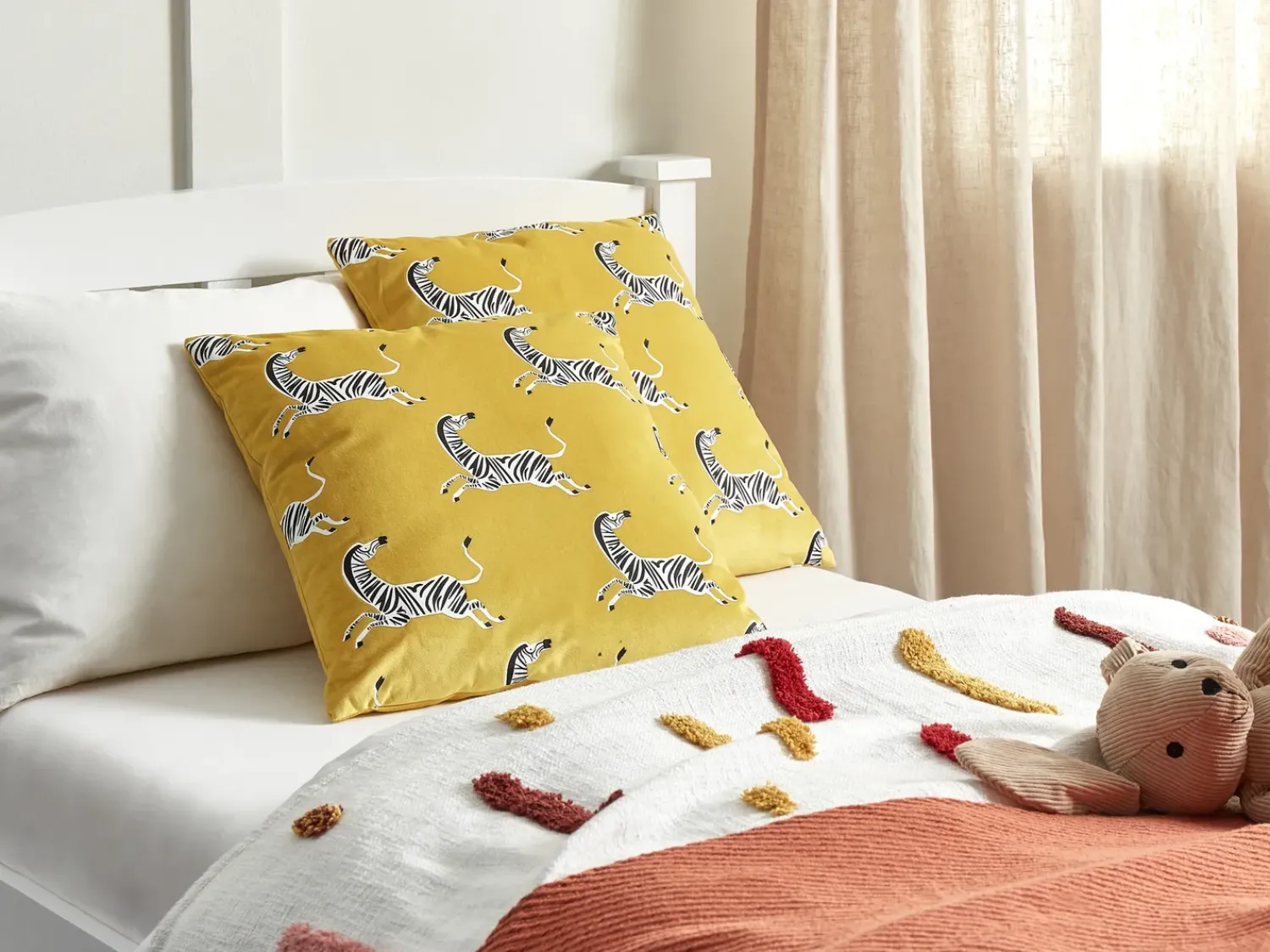 Best Beliani Set di 2 cuscini ACONITUM Velluto 45 x 45 cm Trama animale Giallo