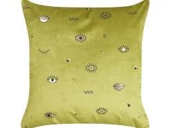 Sale Beliani Set di 2 cuscini AEONIUM Velluto 45 x 45 cm Verde oliva Trama astratta Verde Nero