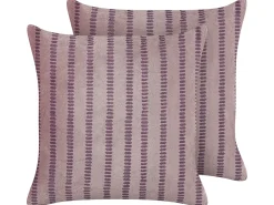 Best Beliani Set di 2 cuscini AGAPANTHUS Velluto 45 x 45 cm A strisce Rosa