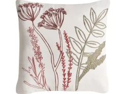 Beliani Set di 2 cuscini AGLAIA Cotone 45 x 45 cm Bianco Trama floreale Bianco Verde