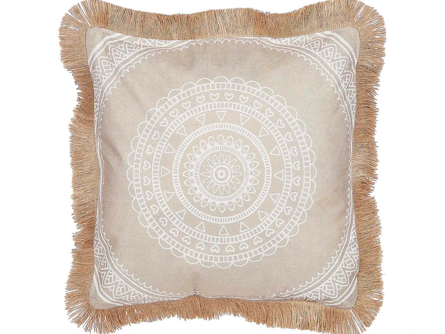 New Beliani Set di 2 cuscini AGRIMONY 45 x 45 cm Beige Trama orientale Beige Bianco