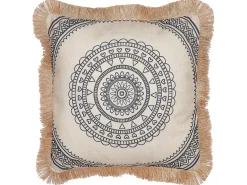 Best Beliani Set di 2 cuscini AGRIMONY 45 x 45 cm Nero Trama orientale Beige Nero