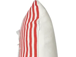 Beliani Set di 2 cuscini ALSINE Cotone 30 x 50 cm Rosso A strisce Bianco Rosso
