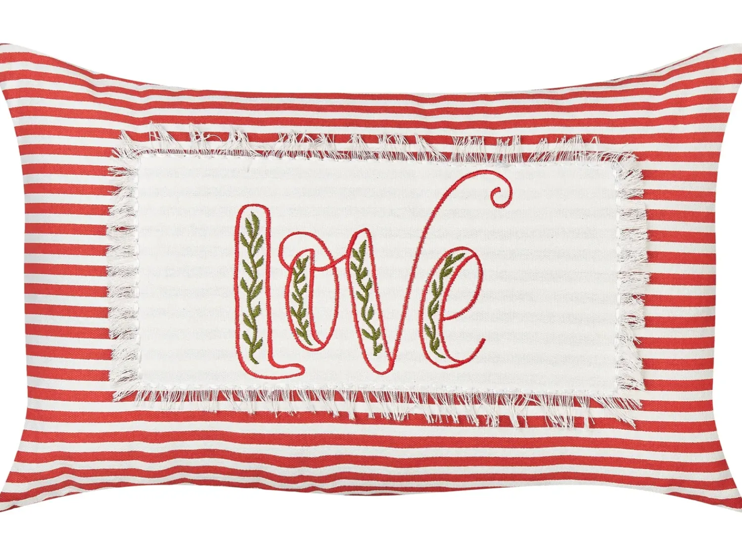 Beliani Set di 2 cuscini ALSINE Cotone 30 x 50 cm Rosso A strisce Bianco Rosso