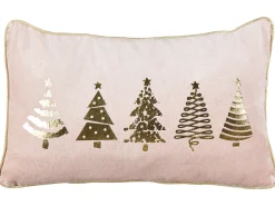 Hot Beliani Set di 2 cuscini ALSOBIA Velluto 30 x 50 cm Rosa Modello natalizio Oro Rosa