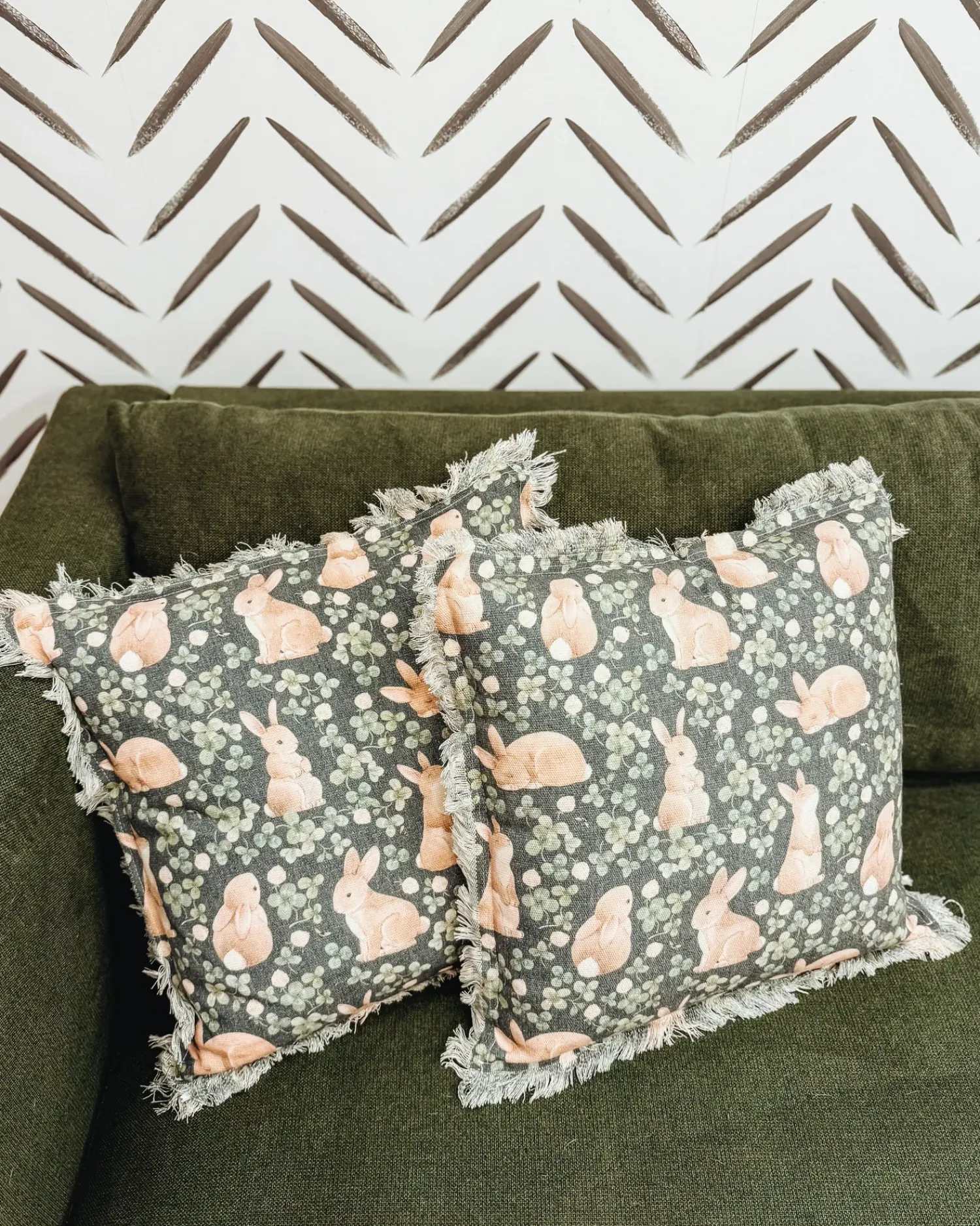 Sale Beliani Set di 2 cuscini ALSTROEMERIA Cotone 45 x 45 cm Verde Trama animale Beige Verde