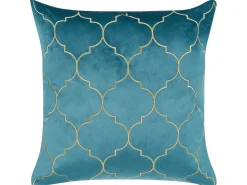New Beliani Set di 2 cuscini ALYSSUM Velluto 45 x 45 cm Blu Trama Trellis Oro Blu