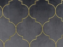Beliani Set di 2 cuscini ALYSSUM Velluto 45 x 45 cm Grigio Trama Trellis Oro Grigio