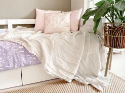 New Beliani Set di 2 cuscini ALYSSUM 45 x 45 cm Rosa Trama Trellis Rosa Oro