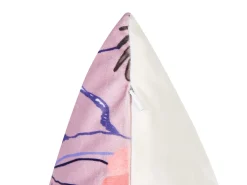 Beliani Set di 2 cuscini ANEMONES Velluto 45 x 45 cm Rosa pastello Trama floreale Bianco Rosa Viola