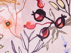 Beliani Set di 2 cuscini ANEMONES Velluto 45 x 45 cm Rosa pastello Trama floreale Bianco Rosa Viola
