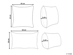 Outlet Beliani Set di 2 cuscini ANISOPTERA Cotone 30 x 50 cm 45 x 45 cm Verde Tinta unita Beige Verde