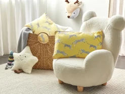 Online Beliani Set di 2 cuscini ARALES Cotone Giallo Bianco Giallo Nero