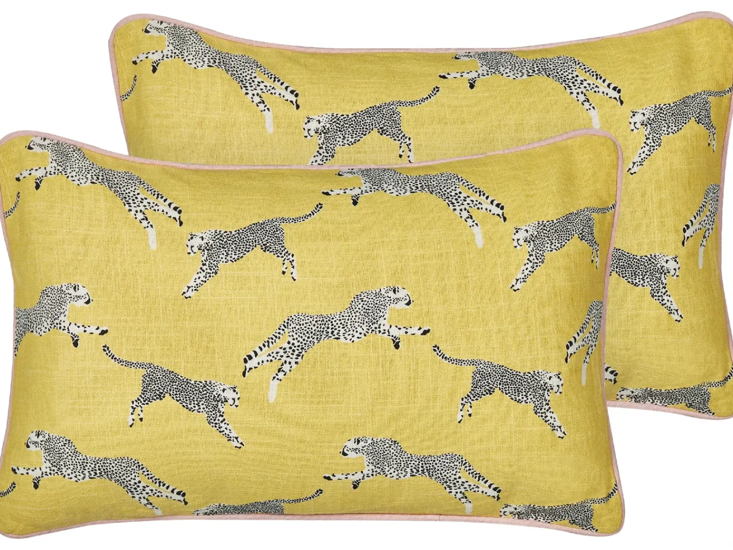 Online Beliani Set di 2 cuscini ARALES Cotone Giallo Bianco Giallo Nero