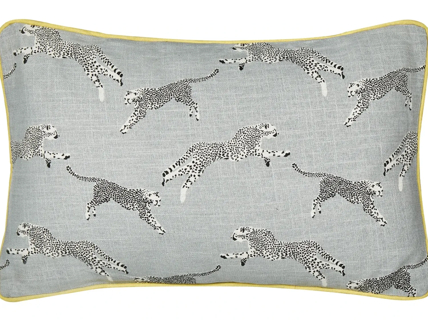 Discount Beliani Set di 2 cuscini ARALES Cotone Grigio chiaro Trama animale Bianco Giallo Grigio Nero