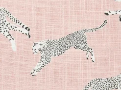 Best Beliani Set di 2 cuscini ARALES Cotone Rosa pastello Trama animale Bianco Grigio Nero Rosa