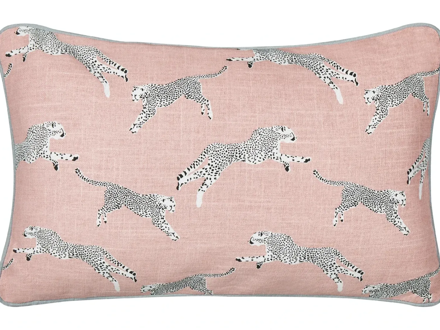Best Beliani Set di 2 cuscini ARALES Cotone Rosa pastello Trama animale Bianco Grigio Nero Rosa