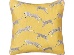 Discount Beliani Set di 2 cuscini ARALES Cotone Giallo Trama animale Bianco Giallo Nero Rosa