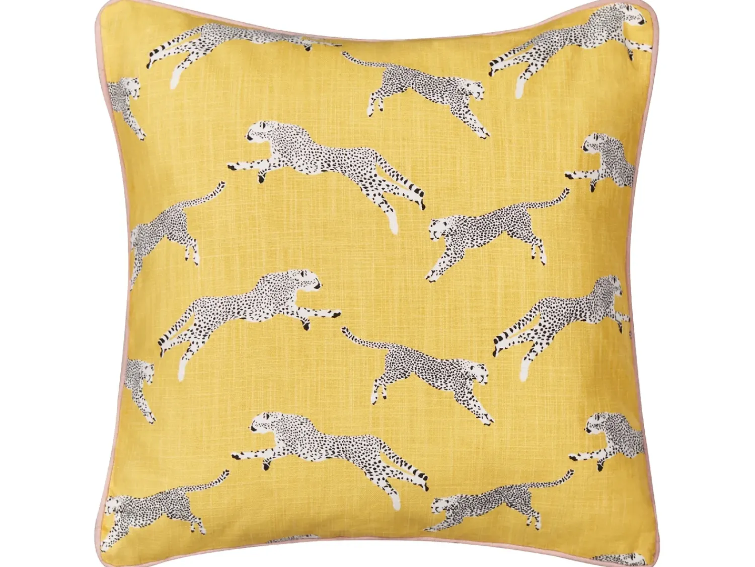Discount Beliani Set di 2 cuscini ARALES Cotone Giallo Trama animale Bianco Giallo Nero Rosa