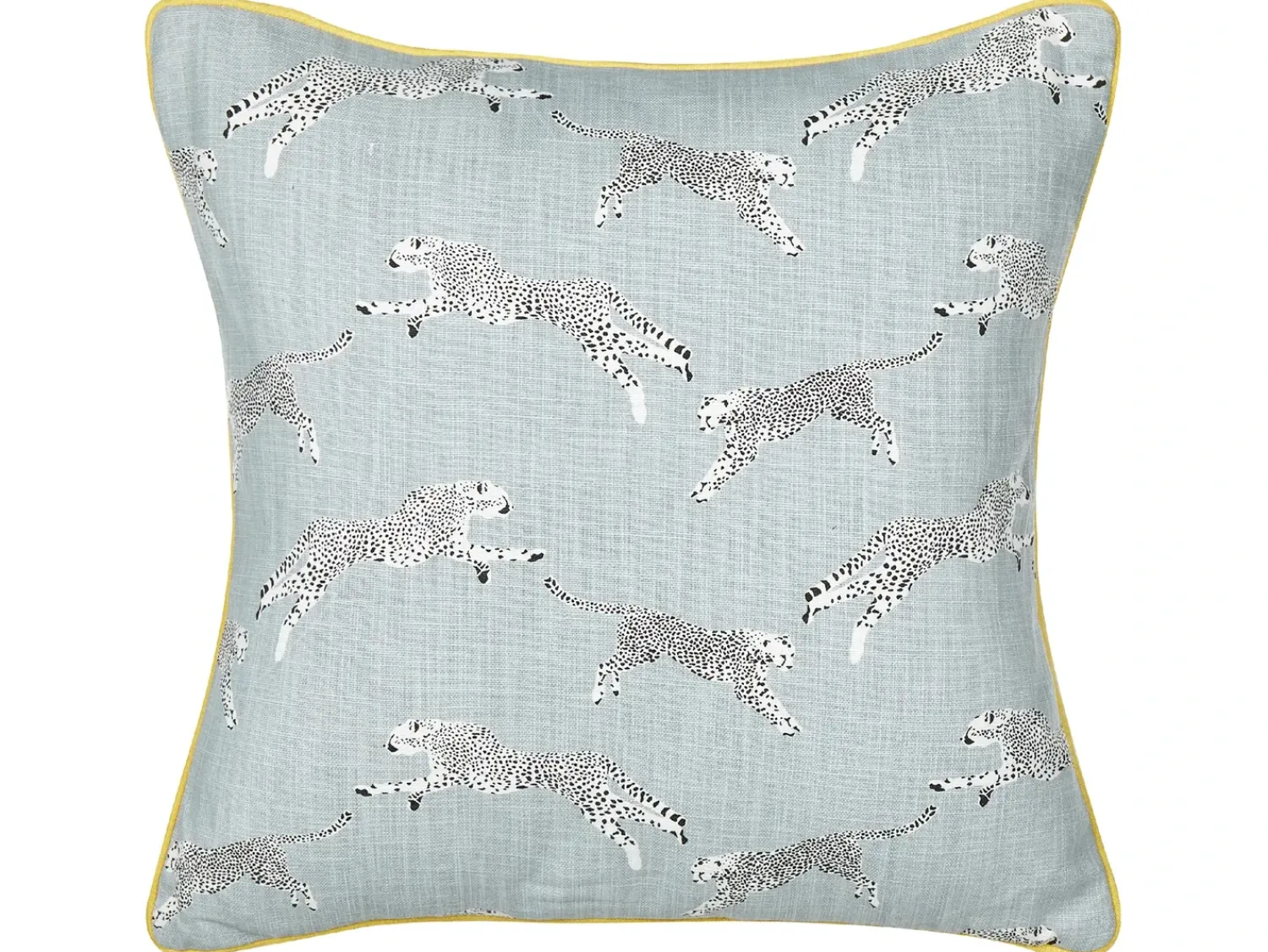 New Beliani Set di 2 cuscini ARALES Cotone Grigio chiaro Trama animale Bianco Giallo Grigio Nero