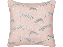 Hot Beliani Set di 2 cuscini ARALES Cotone Rosa pastello Trama animale Bianco Grigio Nero Rosa