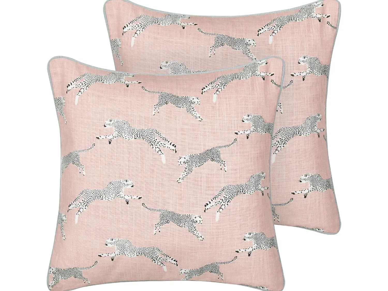 Hot Beliani Set di 2 cuscini ARALES Cotone Rosa pastello Trama animale Bianco Grigio Nero Rosa