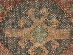 New Beliani Set di 2 cuscini ARVEN Iuta Marrone Trama orientale Beige Marrone Rosso Verde Multicolore