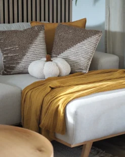 Sale Beliani Set di 2 cuscini ASLANAPA Cotone 45 x 45 cm Tinta unita Beige