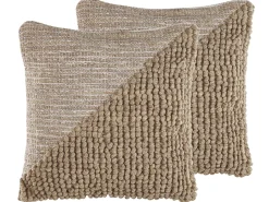Sale Beliani Set di 2 cuscini ASLANAPA Cotone 45 x 45 cm Tinta unita Beige