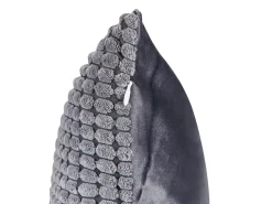 Best Beliani Set di 2 cuscini ASPIDISTRA Velluto 45 x 45 cm Trama geometrica Grigio