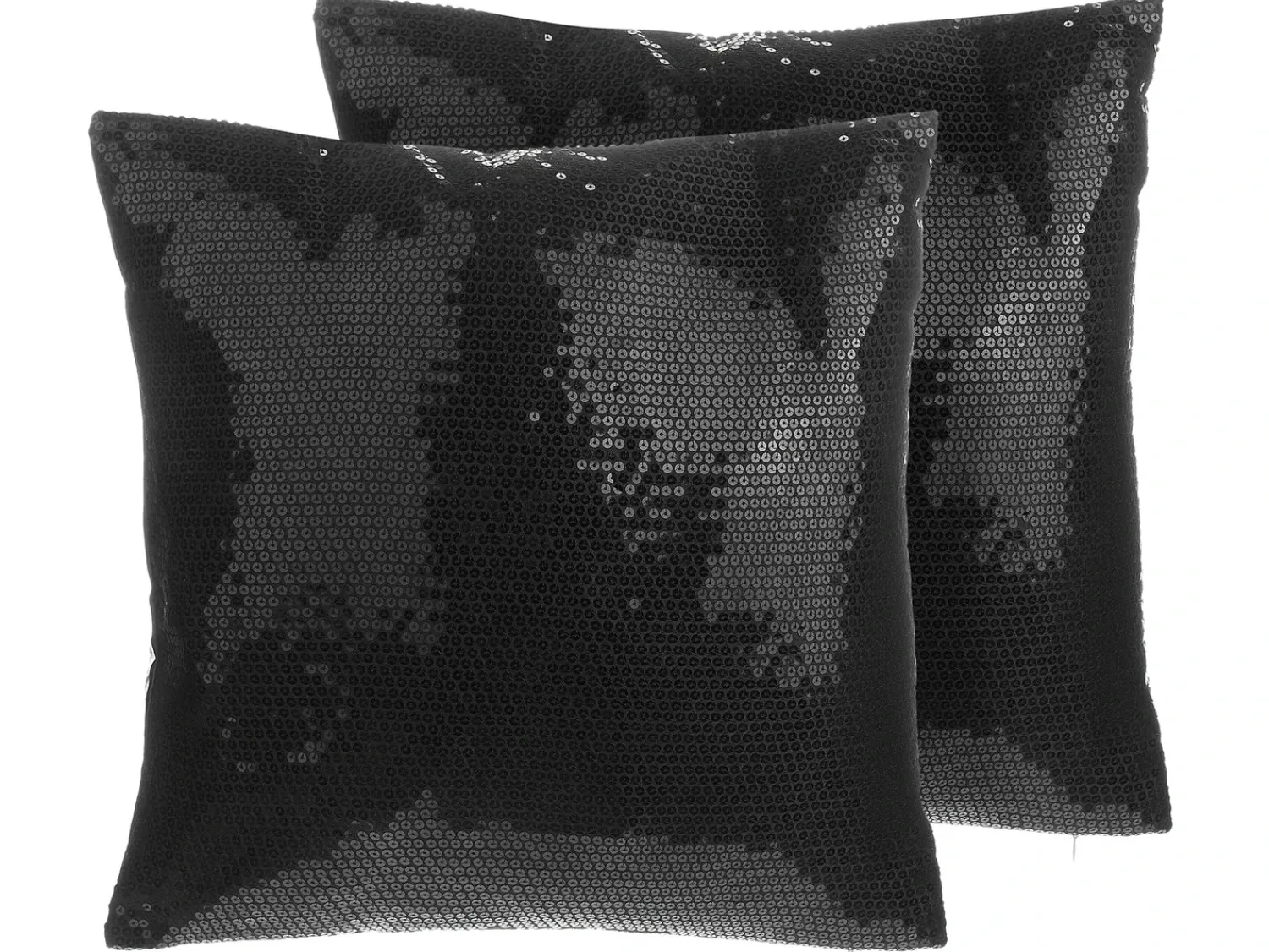 Online Beliani Set di 2 cuscini ASTER 45 x 45 cm Tinta unita Nero