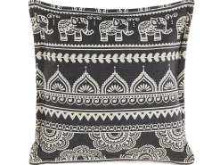 Outlet Beliani Set di 2 cuscini ATABAGI Cotone 45 x 45 cm Nero Trama orientale Bianco Nero