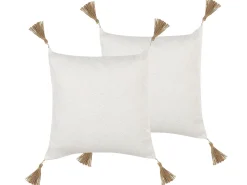 Hot Beliani Set di 2 cuscini AZALEA 45 x 45 cm chiaro Tinta unita Beige