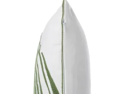 Discount Beliani Set di 2 cuscini AZAMI Cotone 45 x 45 cm Verde scuro Trama di piante Bianco Verde