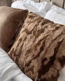 Best Beliani BAKIRA Finta pelliccia 45 x 45 cm Trama astratta Marrone