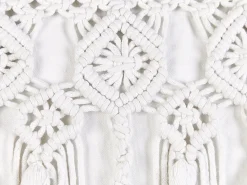 New Beliani Set di 2 cuscini BAMIAN Cotone 45 x 45 cm sporco Trama geometrica Bianco