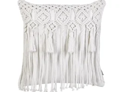 New Beliani Set di 2 cuscini BAMIAN Cotone 45 x 45 cm sporco Trama geometrica Bianco