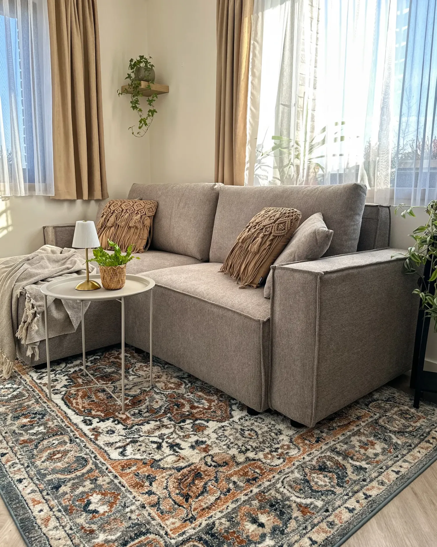 Online Beliani Set di 2 cuscini BAMIAN Cotone 45 x 45 cm chiaro Trama geometrica Marrone