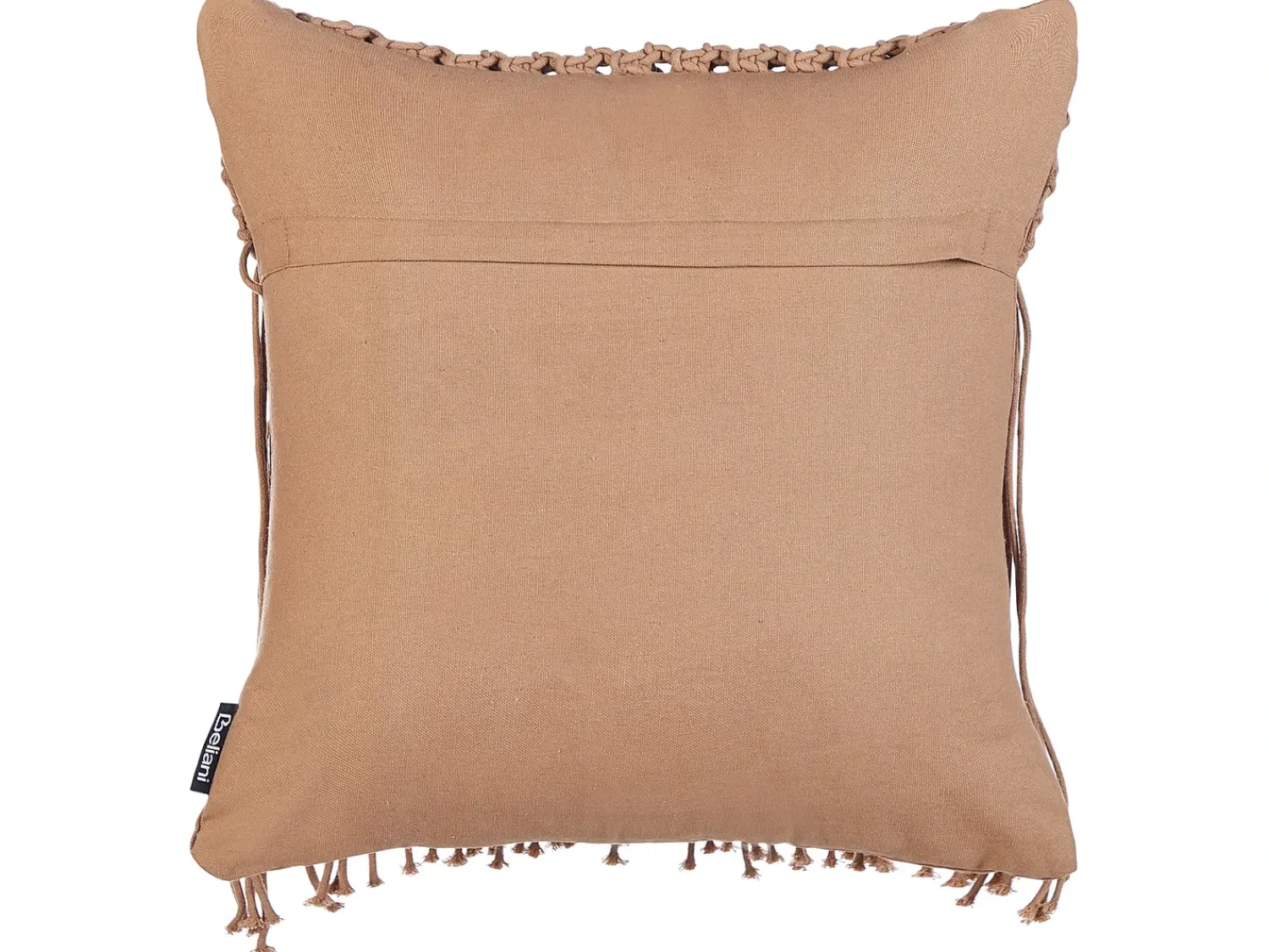 Online Beliani Set di 2 cuscini BAMIAN Cotone 45 x 45 cm chiaro Trama geometrica Marrone