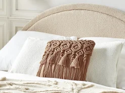 Online Beliani Set di 2 cuscini BAMIAN Cotone 45 x 45 cm chiaro Trama geometrica Marrone