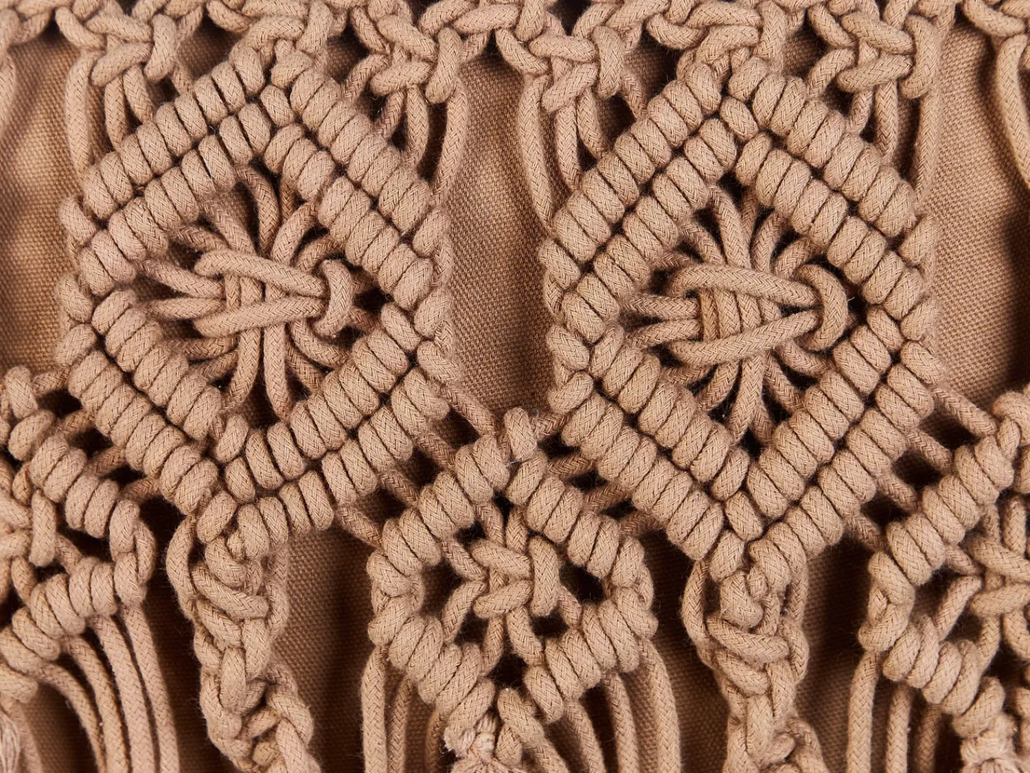 Online Beliani Set di 2 cuscini BAMIAN Cotone 45 x 45 cm chiaro Trama geometrica Marrone