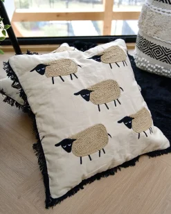 Sale Beliani Set di 2 cuscini BANNU Bouclé 45 x 45 cm Beige Beige Nero