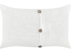 Outlet Beliani Set di 2 cuscini BANORI Lino 30 x 50 cm Tinta unita Bianco