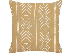 Hot Beliani Set di 2 cuscini BANYAN Cotone 45 x 45 cm Beige sabbia Trama geometrica Beige Bianco