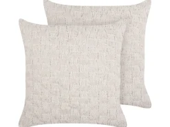 Clearance Beliani Set di 2 cuscini BASALIM 45 x 45 cm Beige Tinta unita Beige Rosa