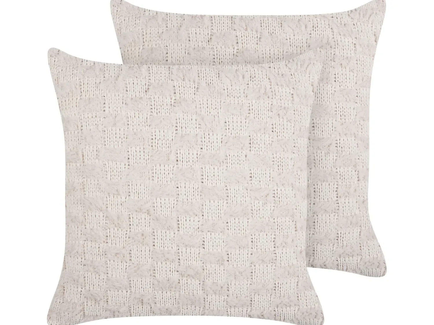 Clearance Beliani Set di 2 cuscini BASALIM 45 x 45 cm Beige Tinta unita Beige Rosa
