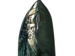 Best Beliani Set di 2 cuscini BELLEROSE Velluto 45 x 45 cm Verde scuro Trama di piante Oro Verde